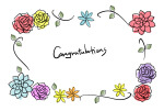 お花飾り枠「congratulations」