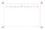 結婚祝い・報告はがきﾃﾝﾌﾟﾚｰﾄ・ハートの飾り枠